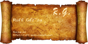 Ruff Géza névjegykártya