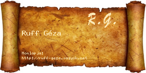Ruff Géza névjegykártya