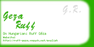 geza ruff business card